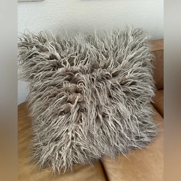 Pottery Barn faux fur pillow & insert - Picture 5 of 16